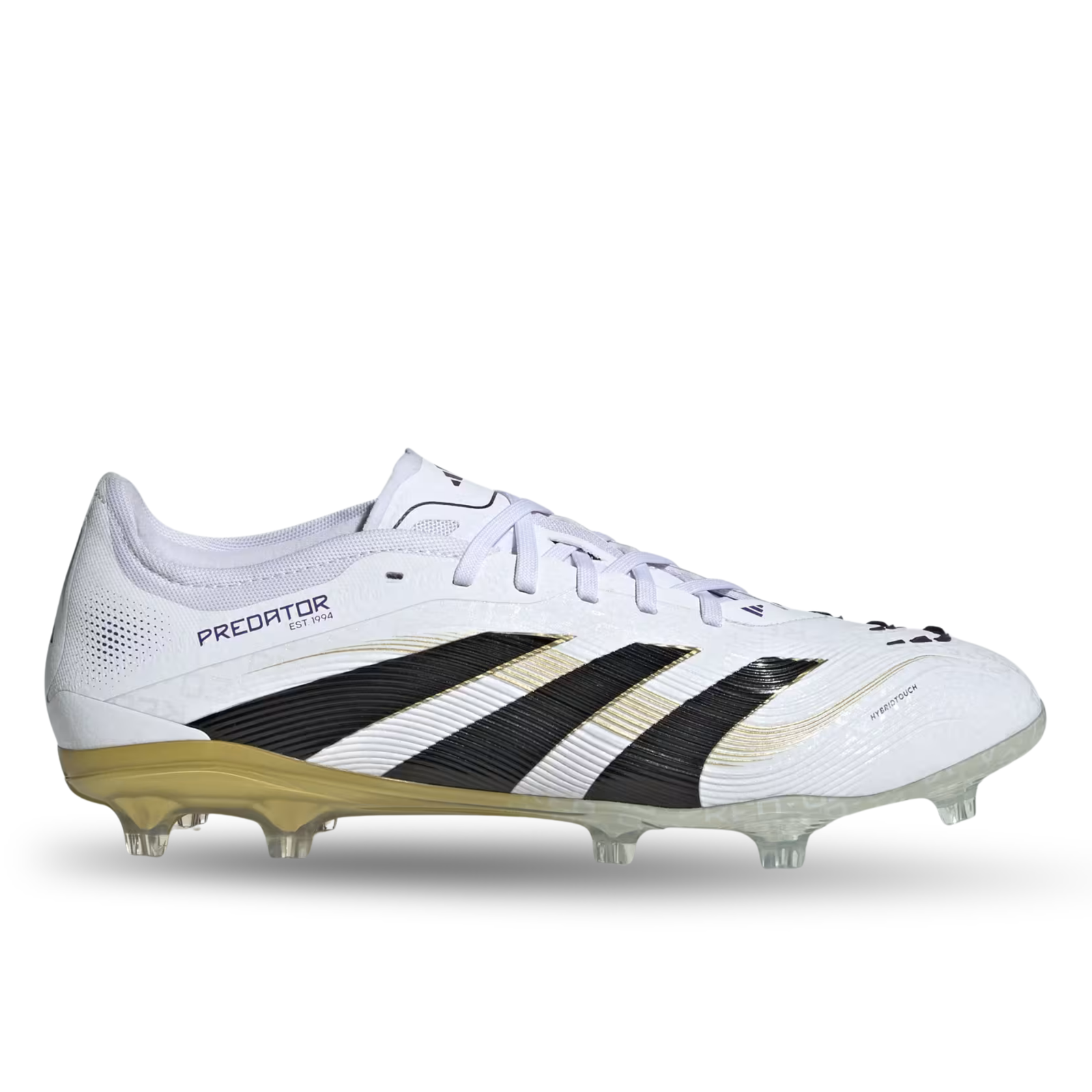 adidas Predator Pro Firm Ground Soccer Cleats (White/Black/Gold Metallic)