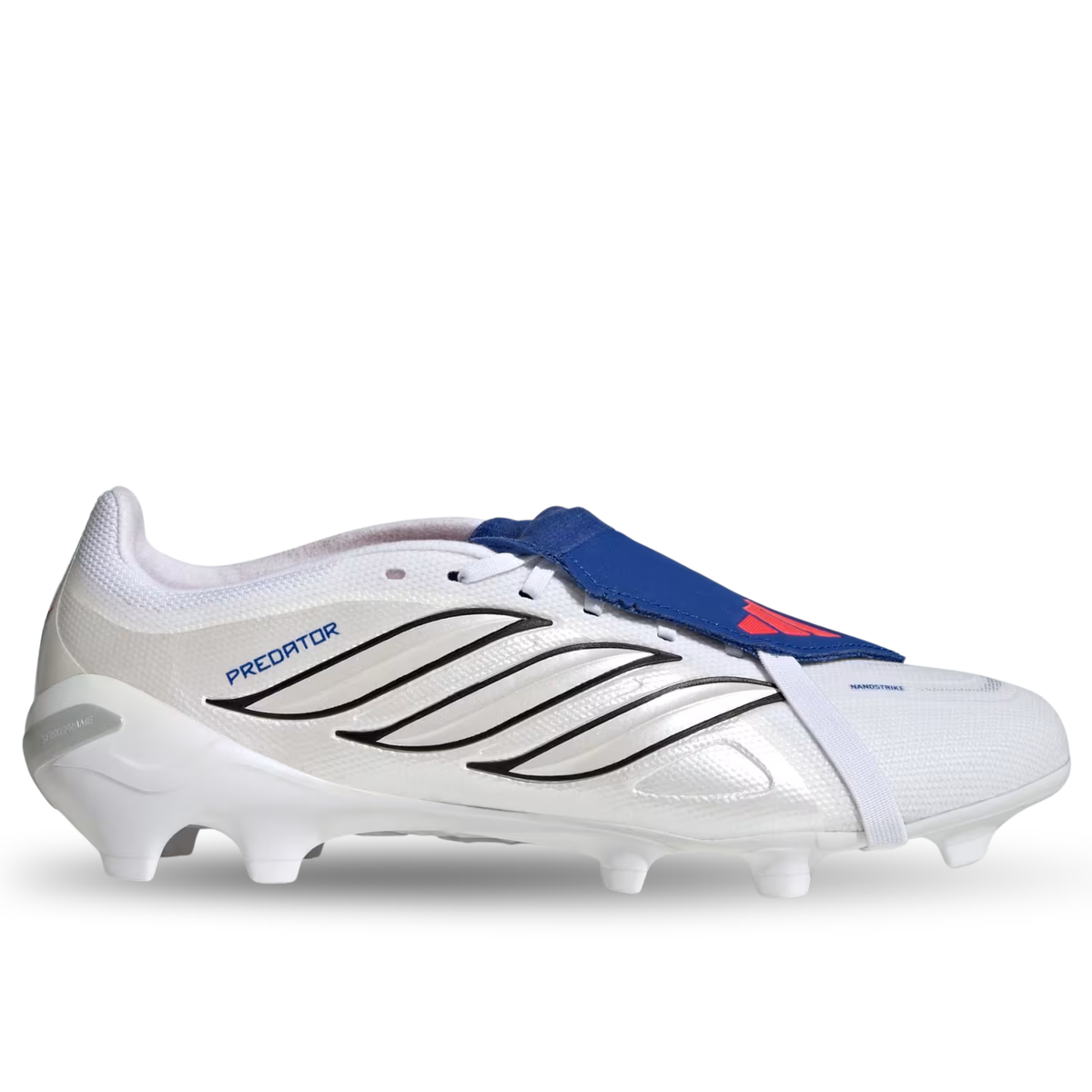 adidas Predator League FT Firm Ground Soccer Cleats (White/Zero Metallic/Royal Blue)