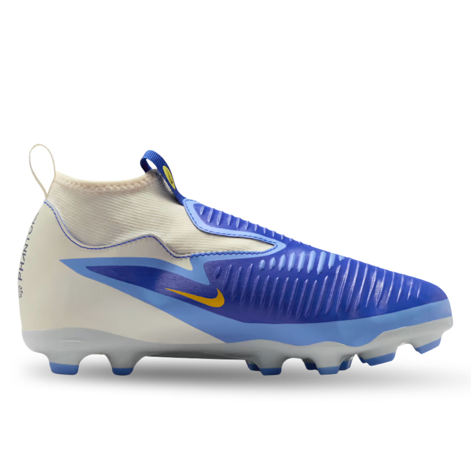Nike Youth Phantom 6 High Academy LV8 FG Soccer Cleats (Racer Blue/Dark Obsidian)