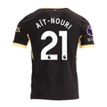 Puma Mens Manchester City Rayan Aït-Nouri Away Jersey w/ EPL + No Room For Racism Patches 26/27 (Black/Yellow)