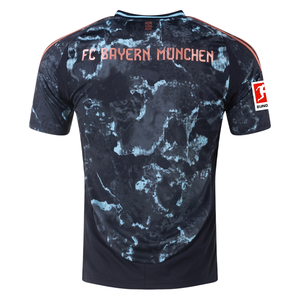 adidas Bayern Munich Away Jersey w/ Bundesiga Patch 24/25 (Black/Copper/Blue)