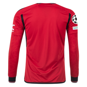 adidas Manchester United Authentic Long Sleeve Home Jersey w/ Champions League Patches 23/24 (Team College Red)
