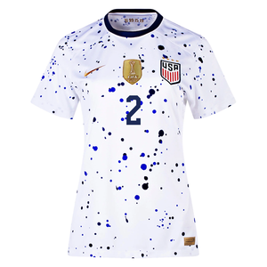 Nike Womens United States Ashley Sanchez 4 Star Home Jersey 23/24 w/ 2019 World Cup Champion Patch (White/Loyal Blue)