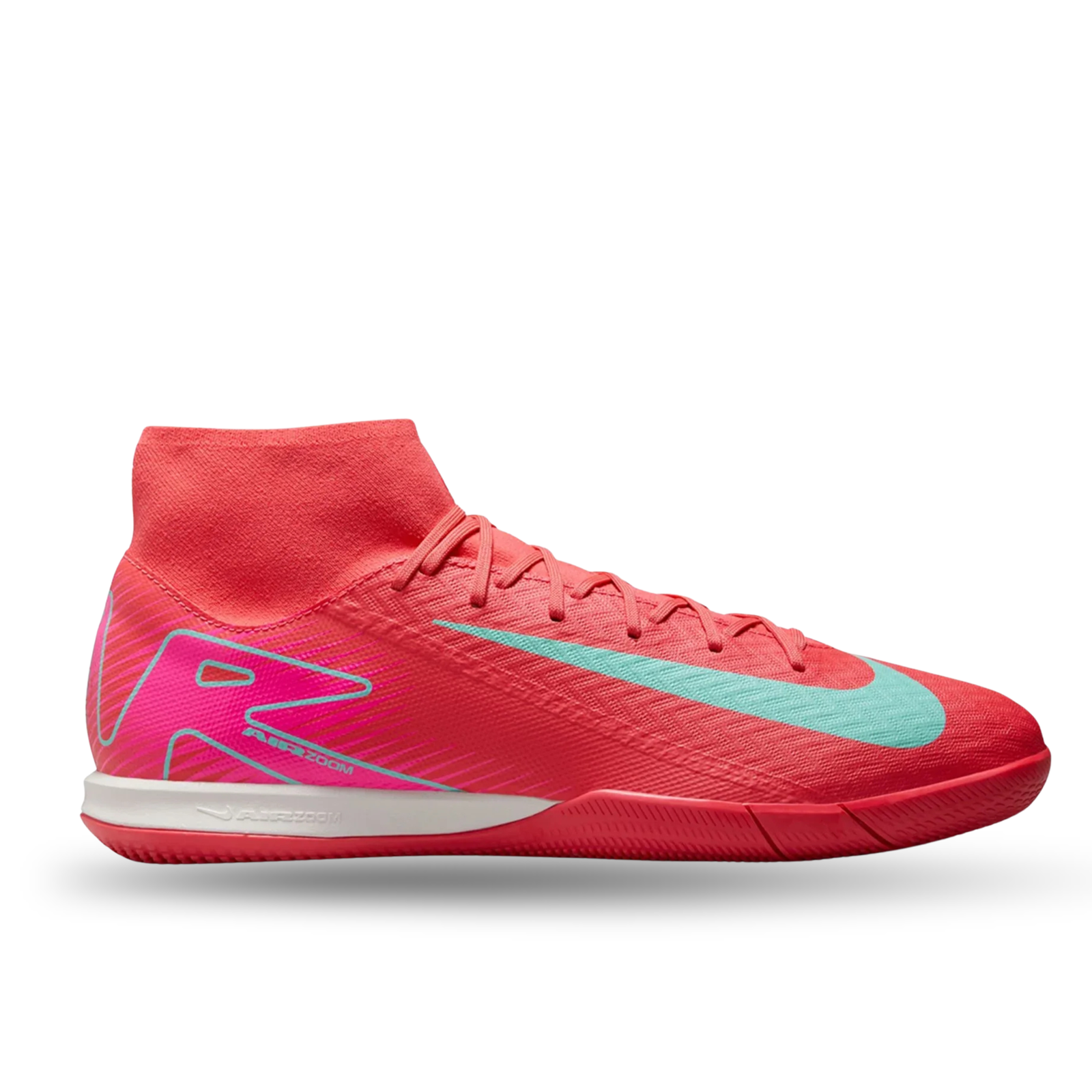 Nike Zoom Superfly 10 Academy Indoor Soccer Shoes (Ember Glow/Aurora Green)