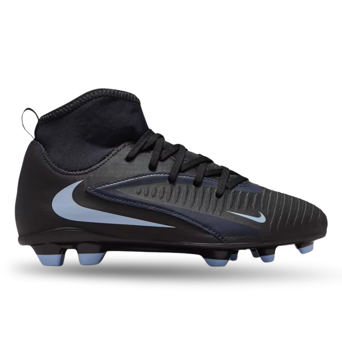 Nike Jr. Phantom 6 High Club Firm Ground/Ground Soccer Cleats (Black/Black)