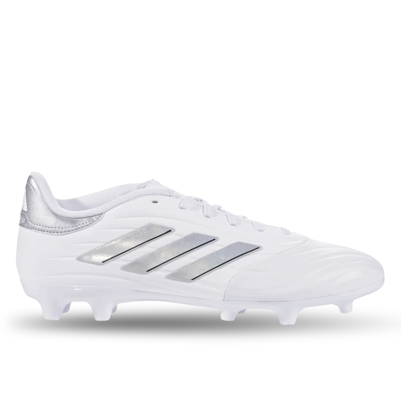 adidas Copa Pure 2 League Firm Ground Soccer Cleats (White/Metallic Silver)