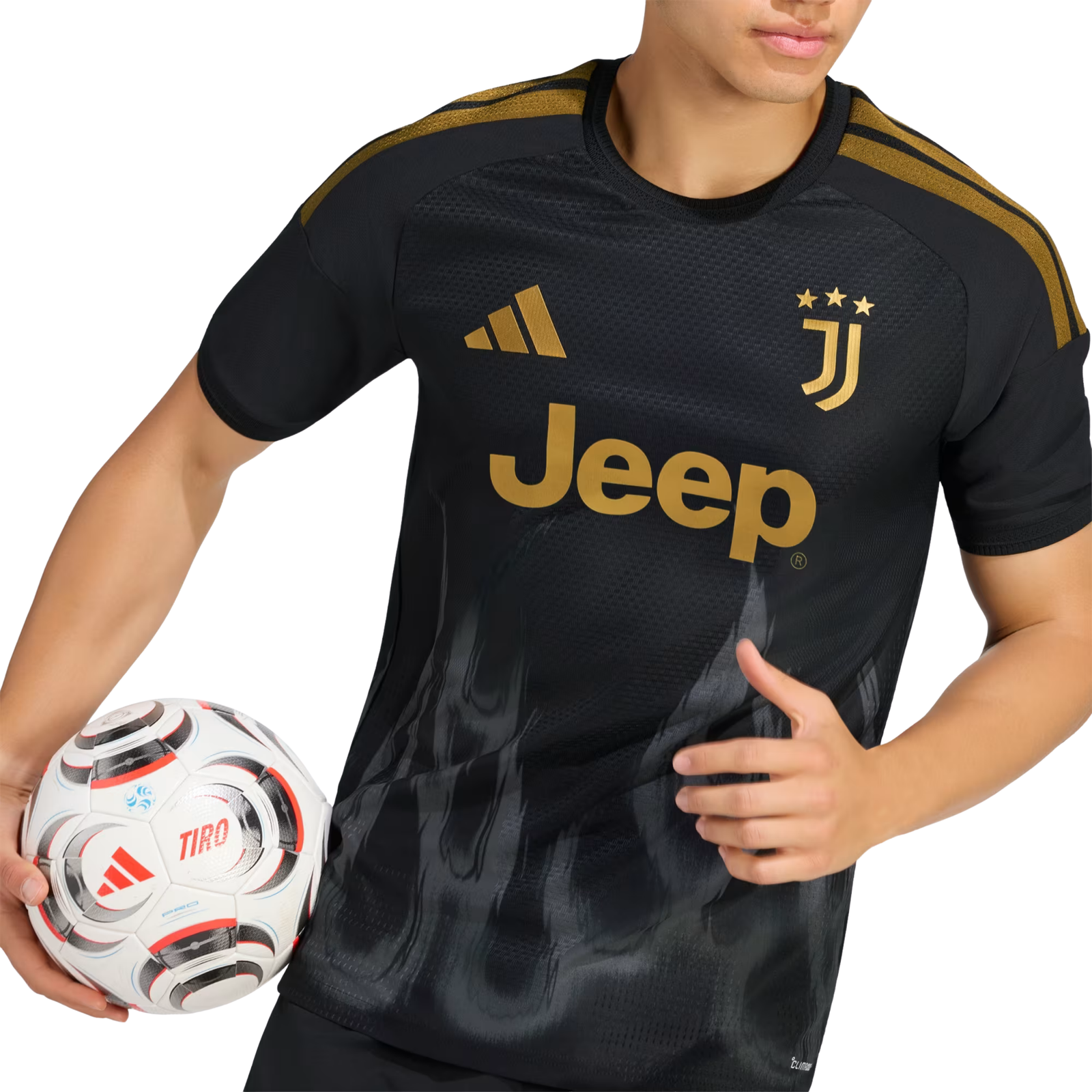 adidas Mens Juventus Authentic Third Jersey 26/27 (Black/Gold)