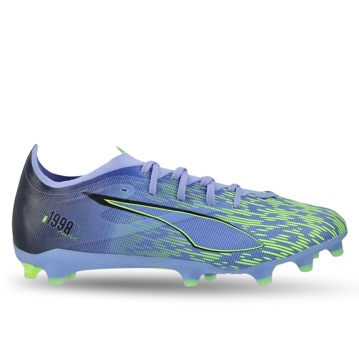 Puma Ultra 5 Match Chasing FG Soccer Cleats (Elektro Purple/Green Glare)