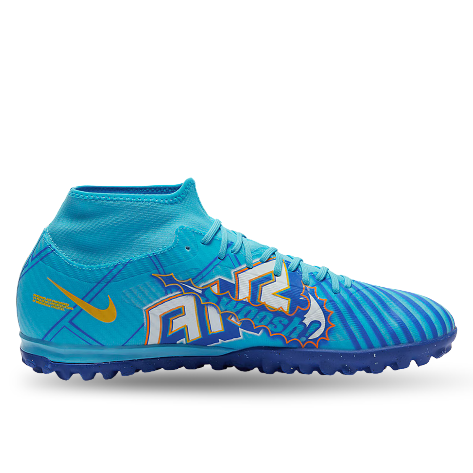 Nike Zoom Superfly 9 Academy Turf Soccer Shoes (Baltic Blue/White)