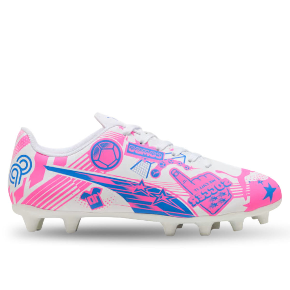 Puma Youth Ultra CP Legacy FG/AG Jr Soccer Cleats (White/Poison Pink/Ultra Blue)