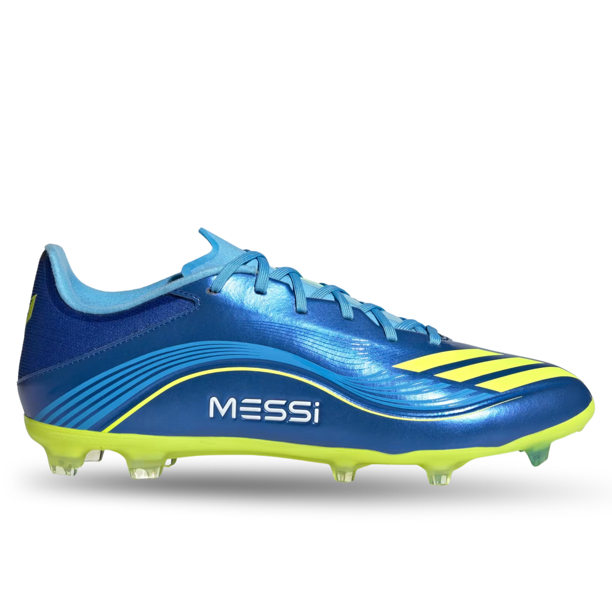 adidas Messi F50 League Firm Ground/Multi Ground Soccer Cleats (Royal Blue/Solar Yellow)
