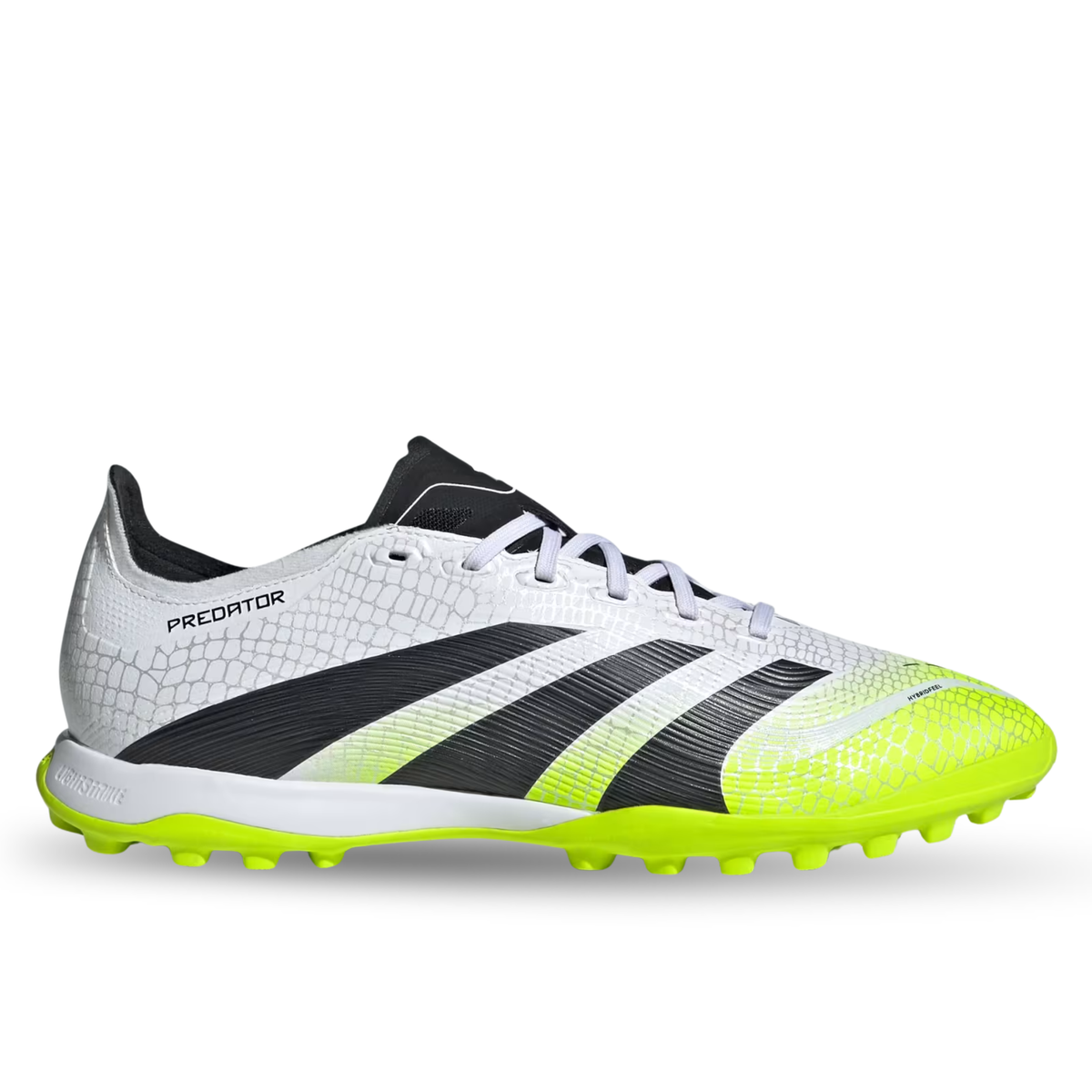 adidas Predator League Turf Soccer Shoes (White/Black/Lucid Lemon)