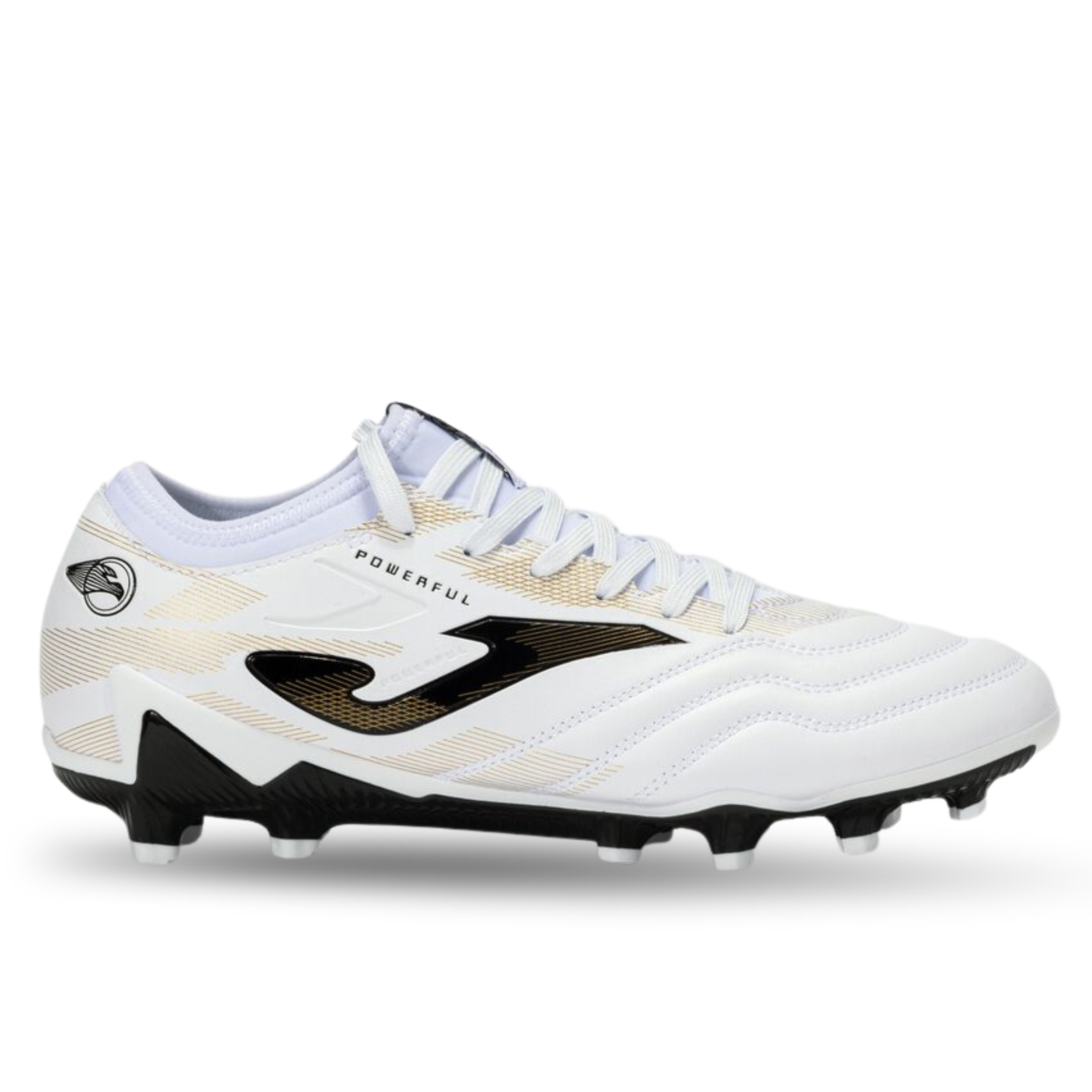 Joma Powerful 2402 Firm Ground Soccer Cleats (White/Gold)