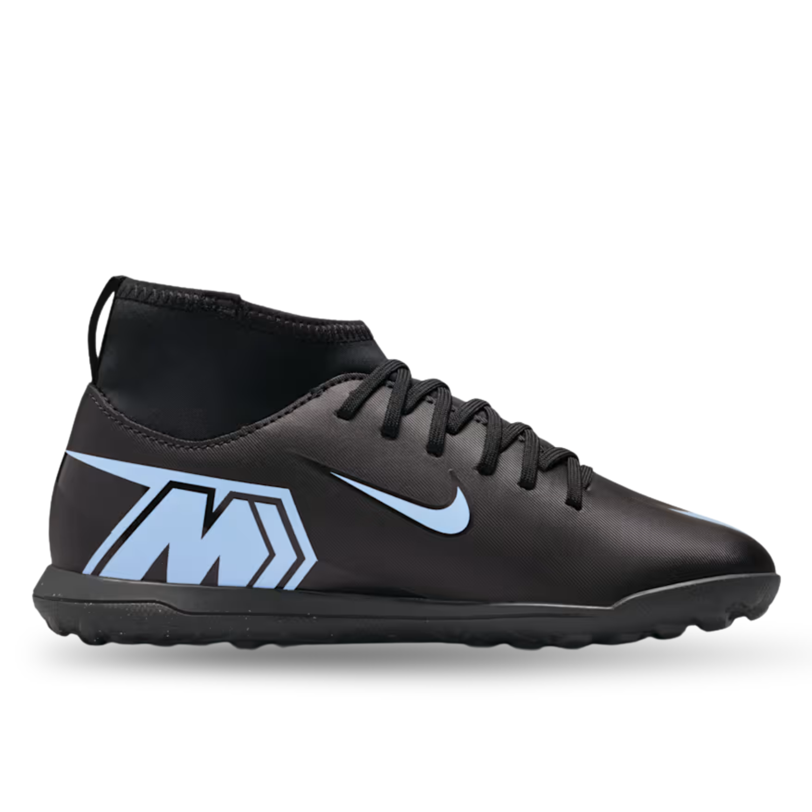Nike Youth Jr. Superfly 10 Club Turf Soccer Shoes (Black/Black)