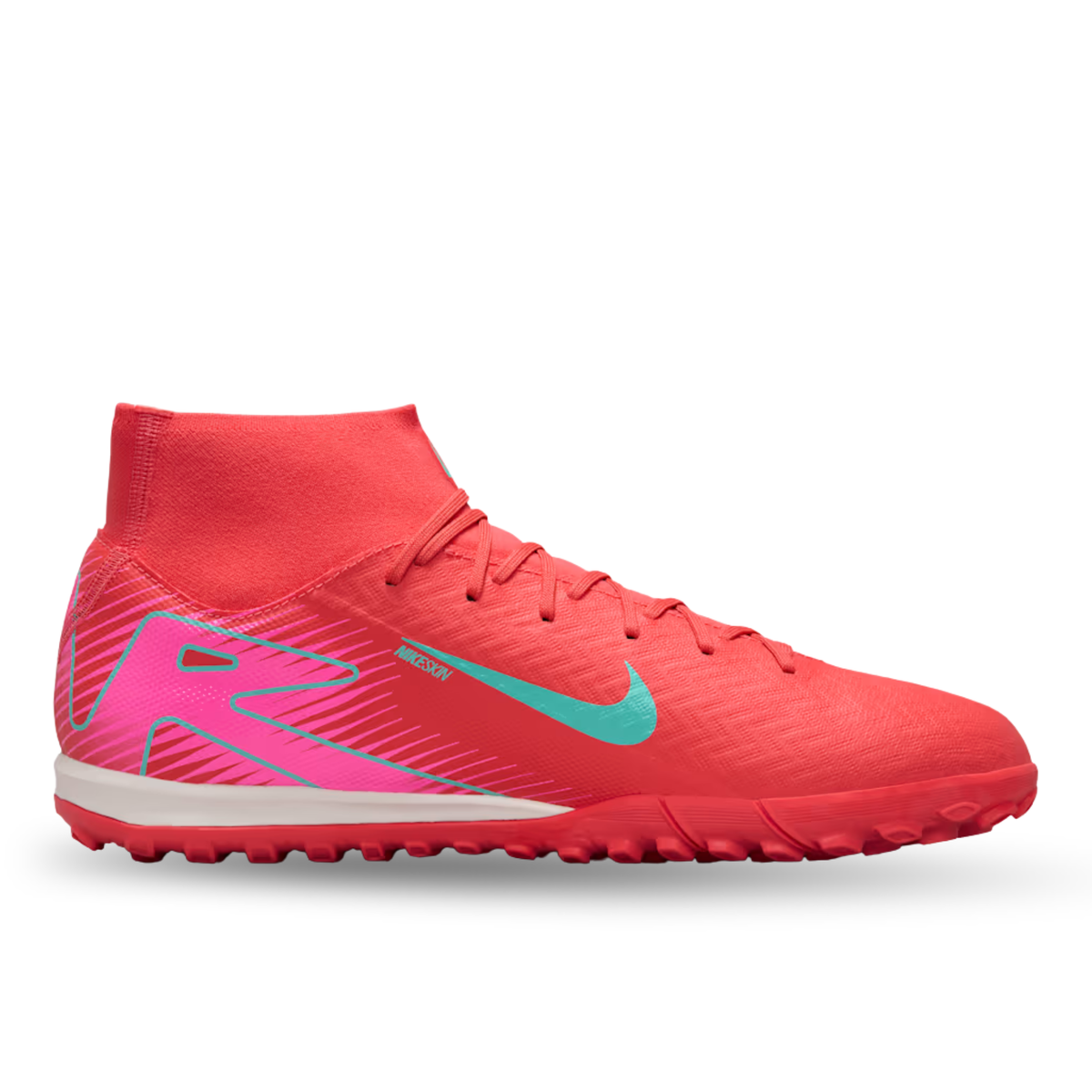 Nike Zoom Superfly 10 Academy Turf Soccer Shoes (Ember Glow/Aurora Green)