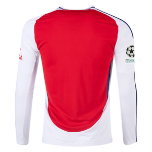 adidas Arsenal Home Long Sleeve Jersey w/ Champions League Patches 24/25 (Better Scarlet/White)