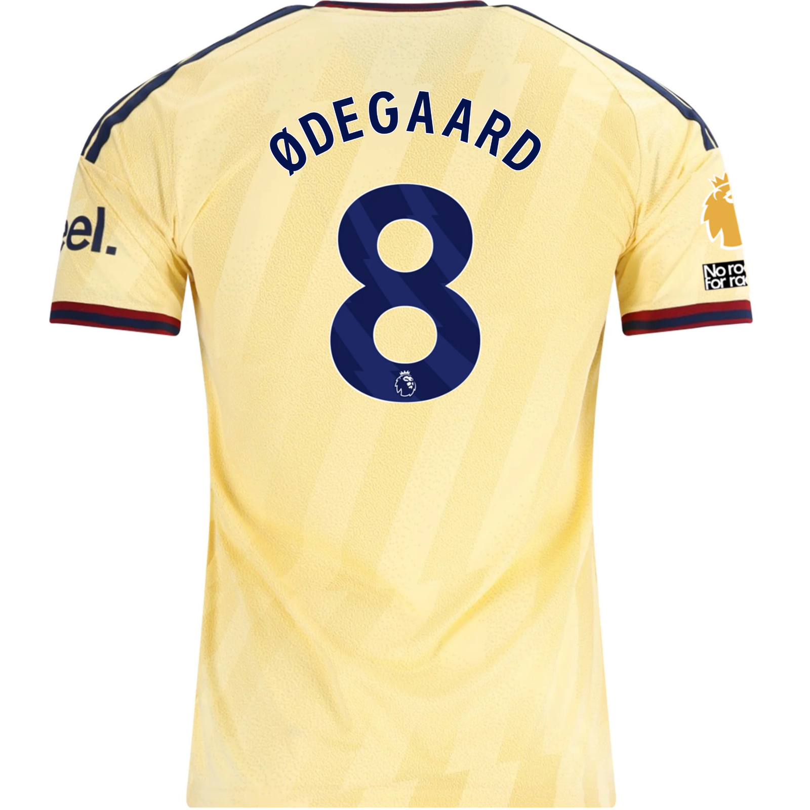 adidas Men's Arsenal FC Martin Ødegaard Third Jersey w/ EPL + No Room For Racism Patches 26/27 (Yellow)