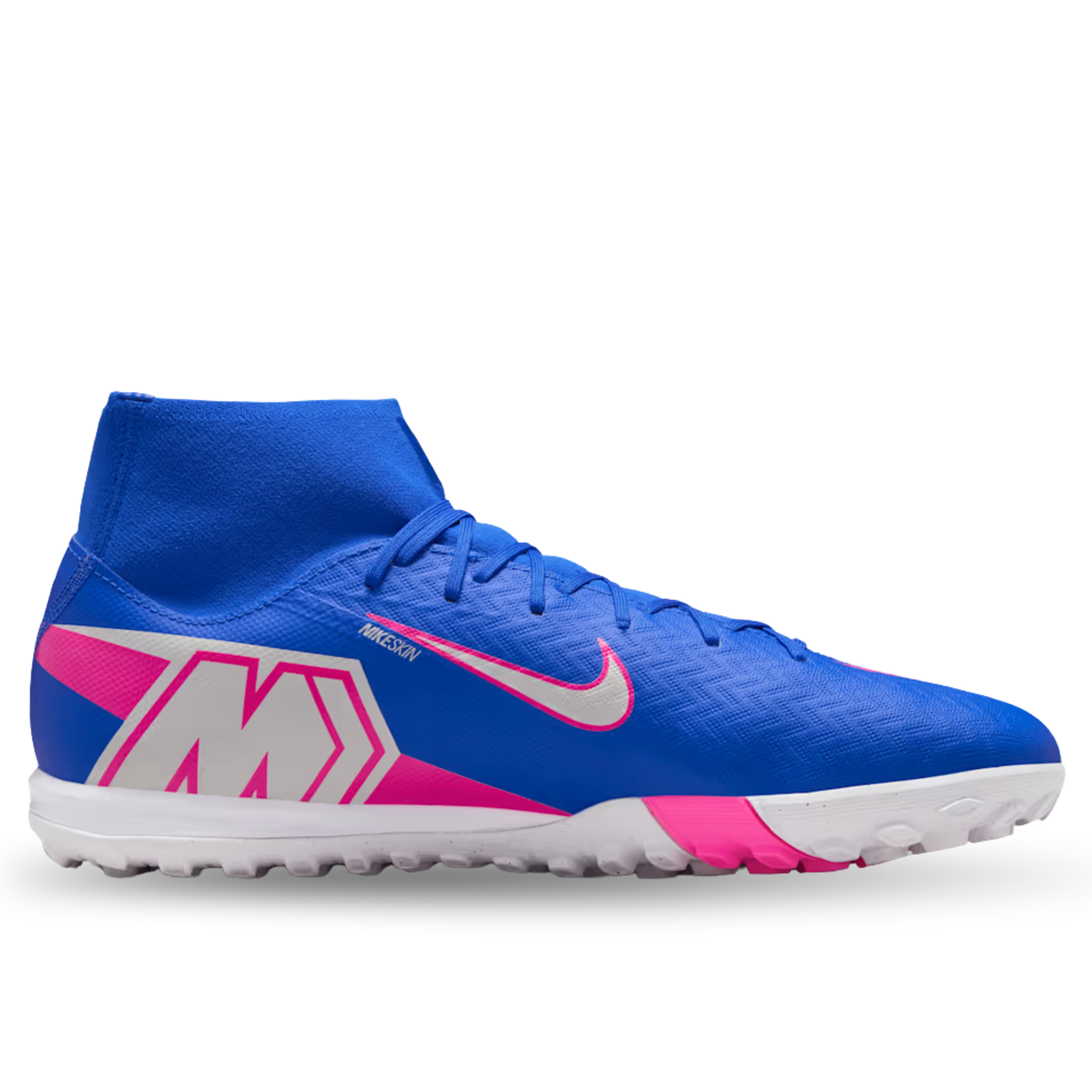 Nike Zoom Superfly 10 Academy Turf Soccer Shoes (Racer Blue/White)