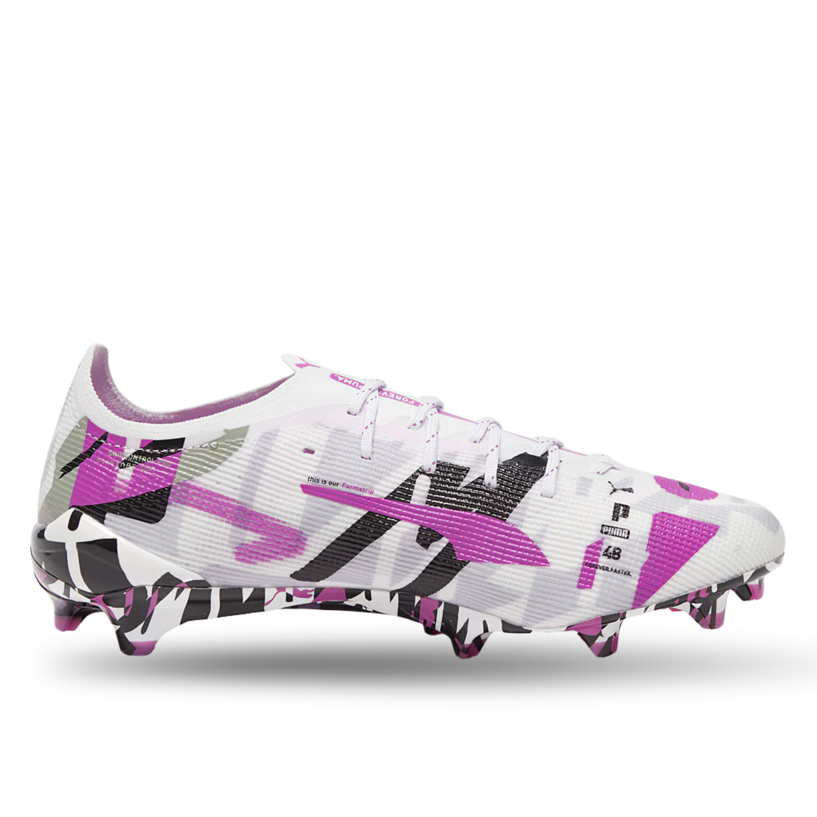 Puma Ultra 5 Ultimate Forever FG Soccer Cleats (White/Magenta/Black)