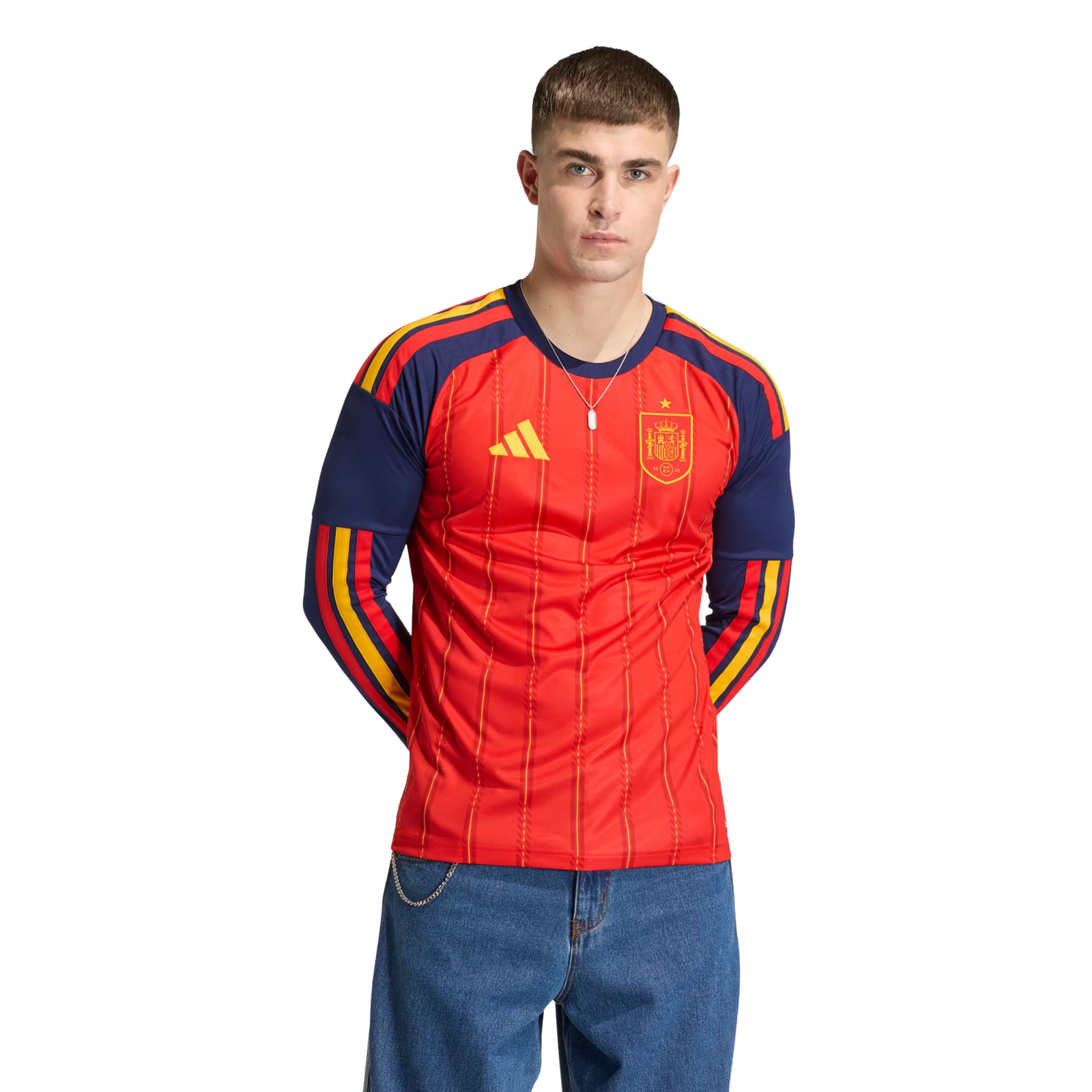 adidas Mens Spain 2026 Long Sleeve Home Jersey (Vivid Red)