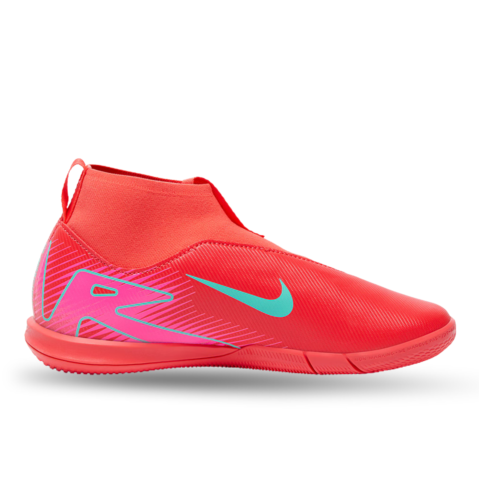 Nike Jr. Zoom Superfly 10 Academy Indoor Soccer Shoes (Ember Glow/Aurora Green)