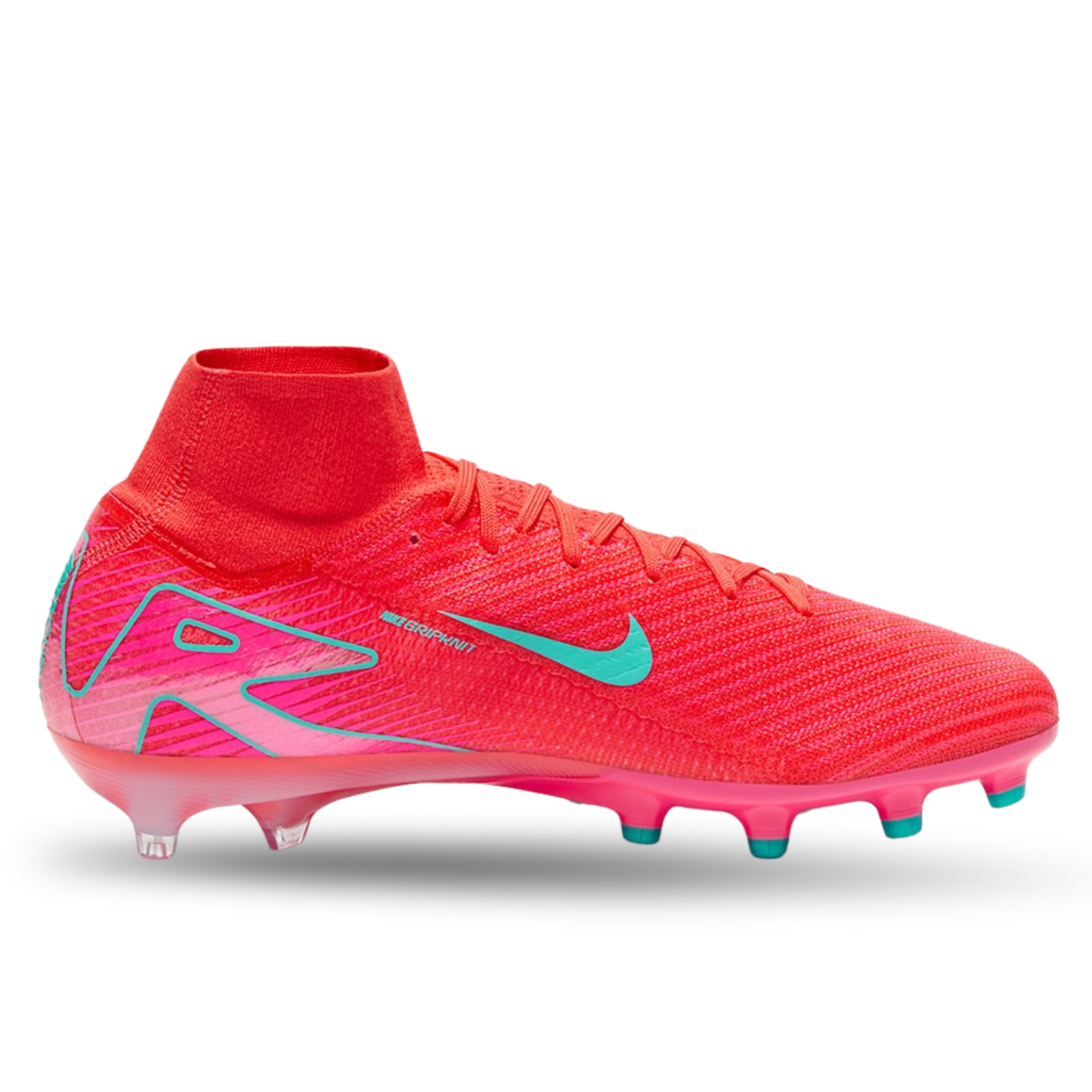 Nike Zoom Superfly 10 Elite AG-Pro Soccer Cleats (Ember Glow/Aurora Green)
