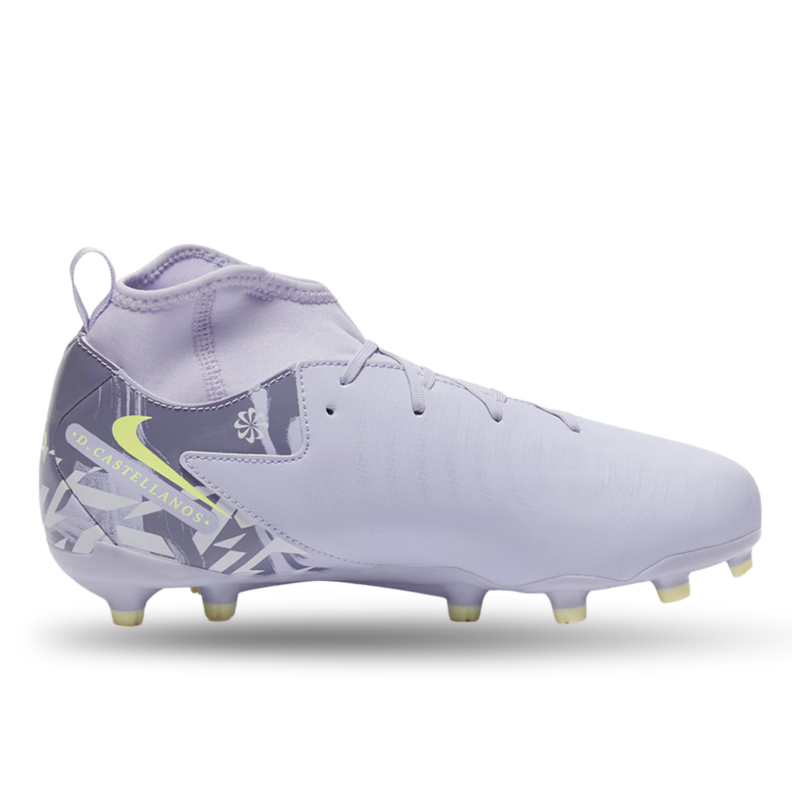 Nike Jr. United Phantom Luna II Academy FG Soccer Cleats (Purple Agate/Barely Volt)