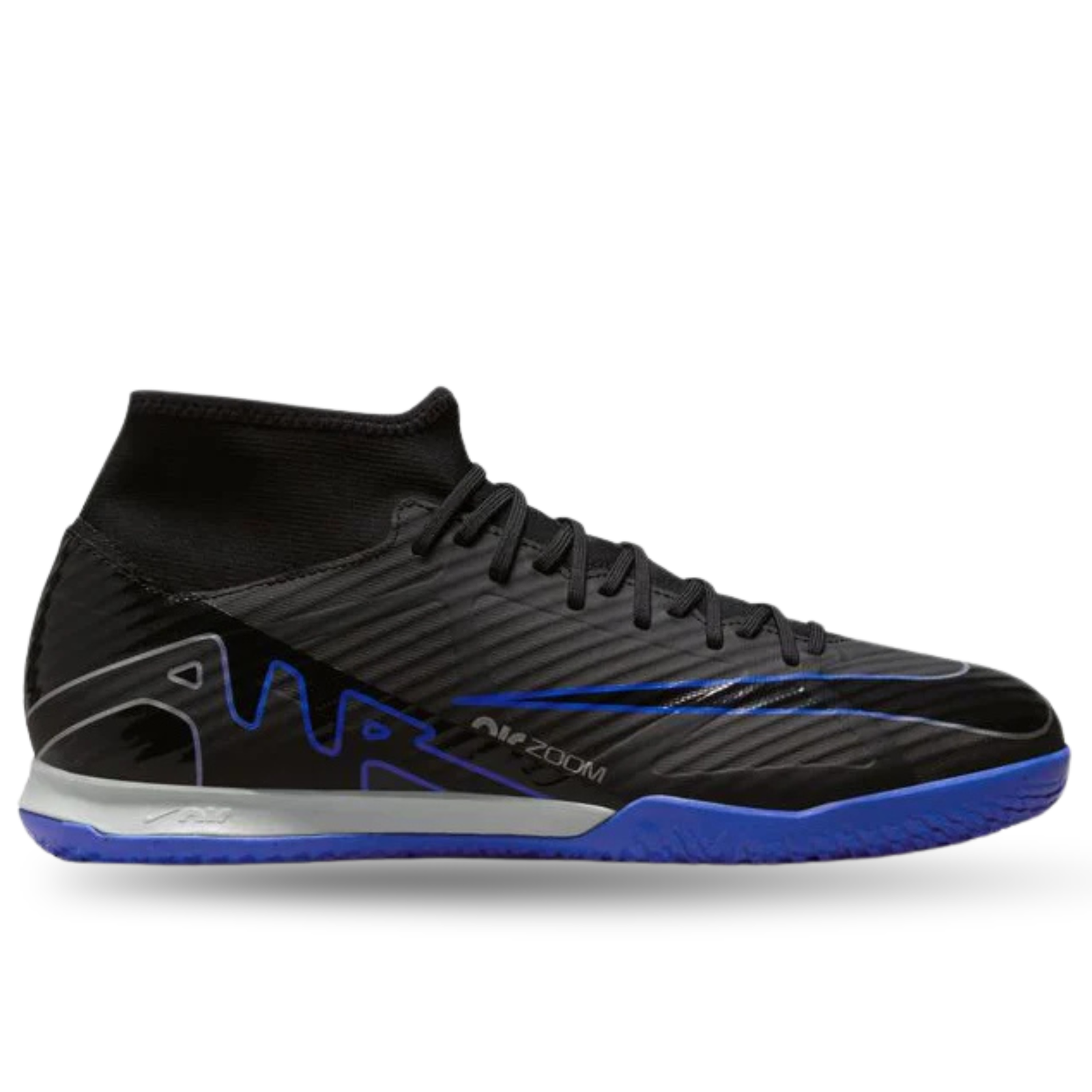 Nike Zoom Superfly 9 Academy Indoor Soccer Shoes (Black/Chrome-Hyper Royal)