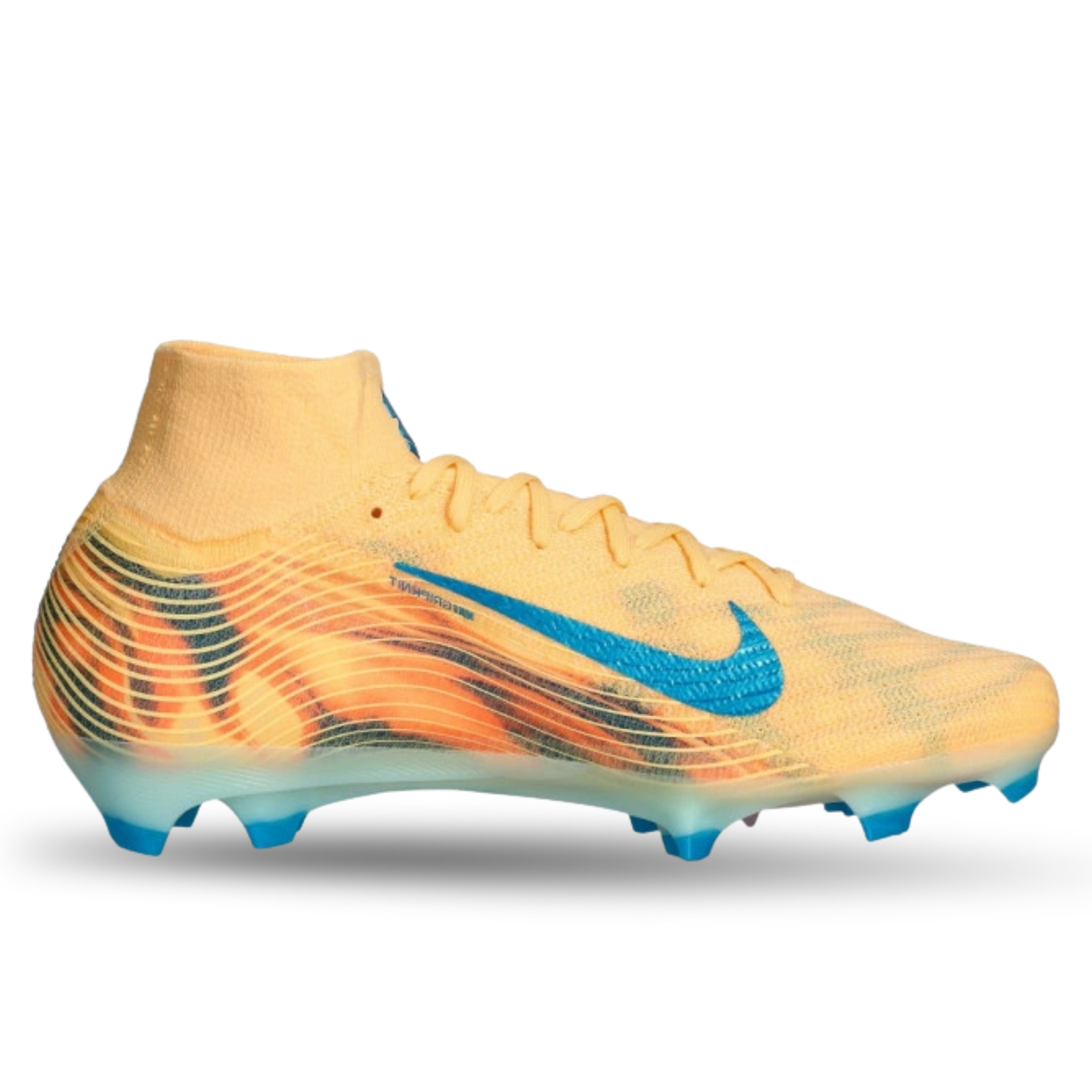 Nike Zoom Superfly 10 Elite KM Firm Ground Soccer Cleats (Melon Tint/Neo Turq/Igloo)