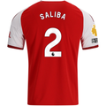 adidas Mens Arsenal William Saliba Home Jersey w/ EPL + No Room For Racism Patches 26/27 (Red)