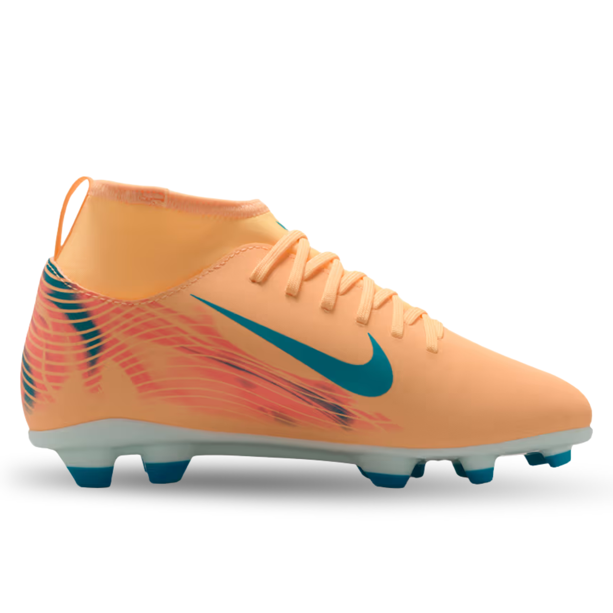 Nike Youth Junior Superfly 10 Club Kylian Mbappé Firm/Multi Ground Soccer Cleats (Melon Tint/Neo Turq/Igloo)