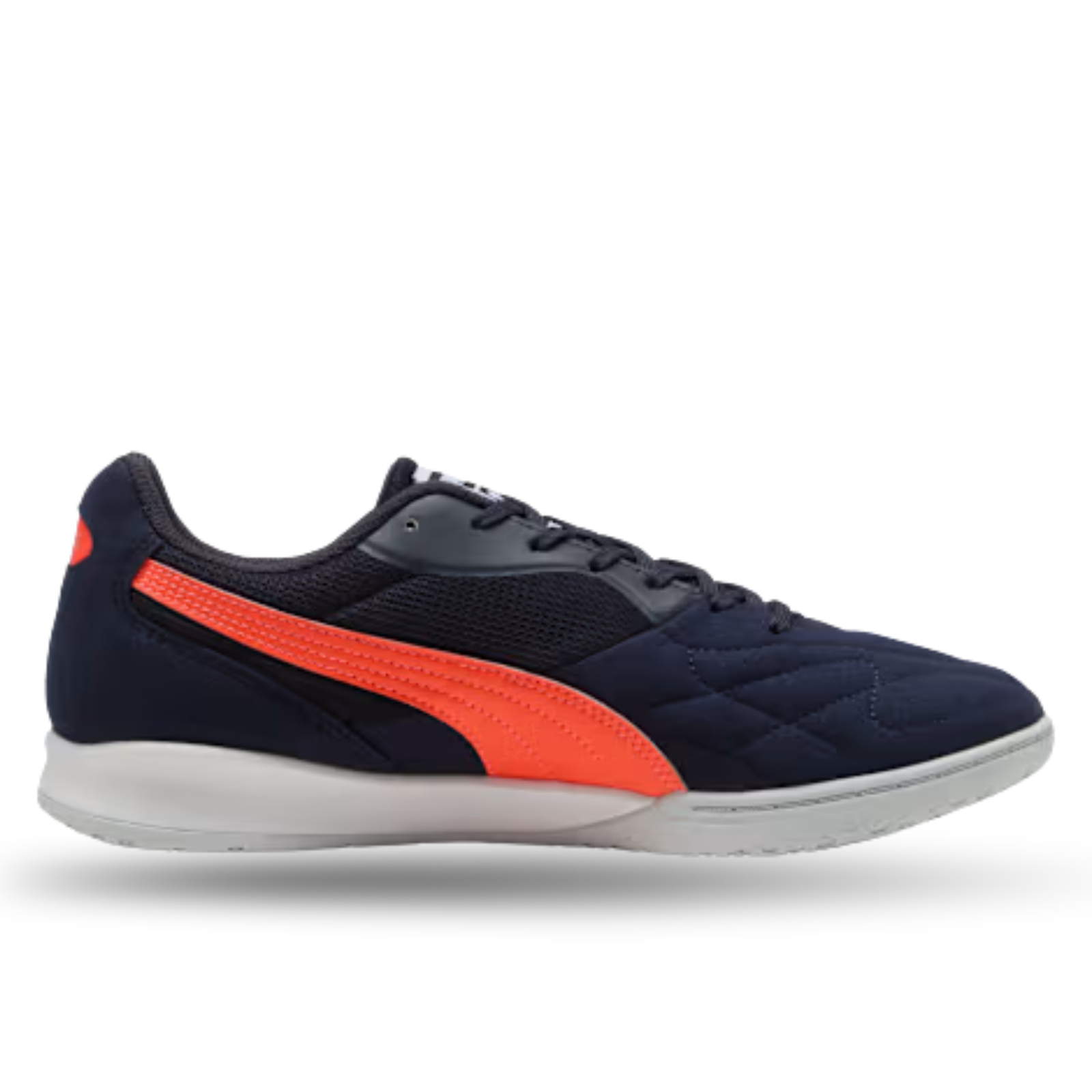Puma King Top Indoor Soccer Shoes (Navy/Glowing Red/Silver Mist)