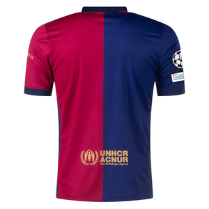 Nike Barcelona Home Jersey w/ Champions League Patches 24/25 (Deep Royal/Noble Red/Club Gold)