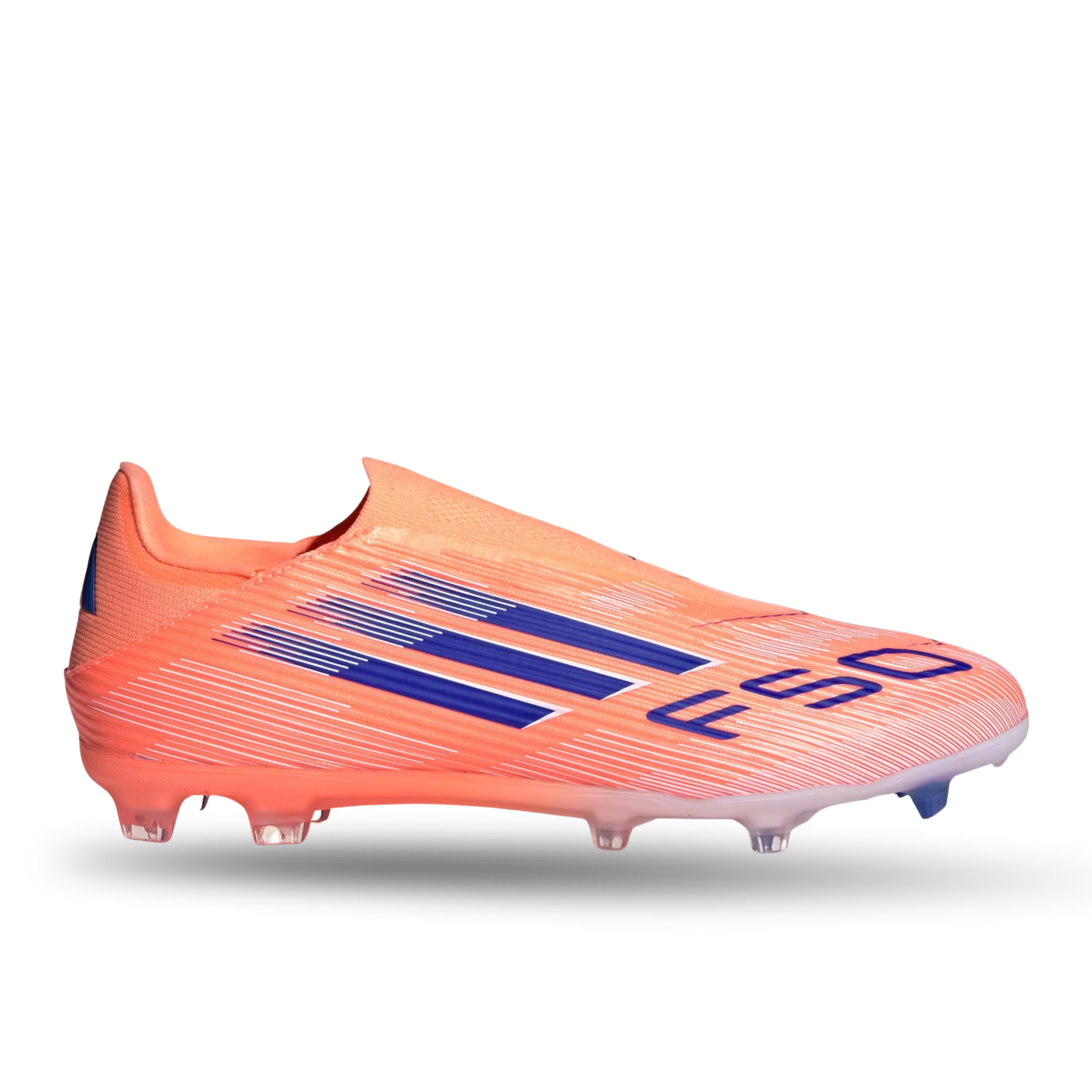 adidas F50 League Laceless FG/MG Soccer Cleats (Orange/Lucid Blue/White)
