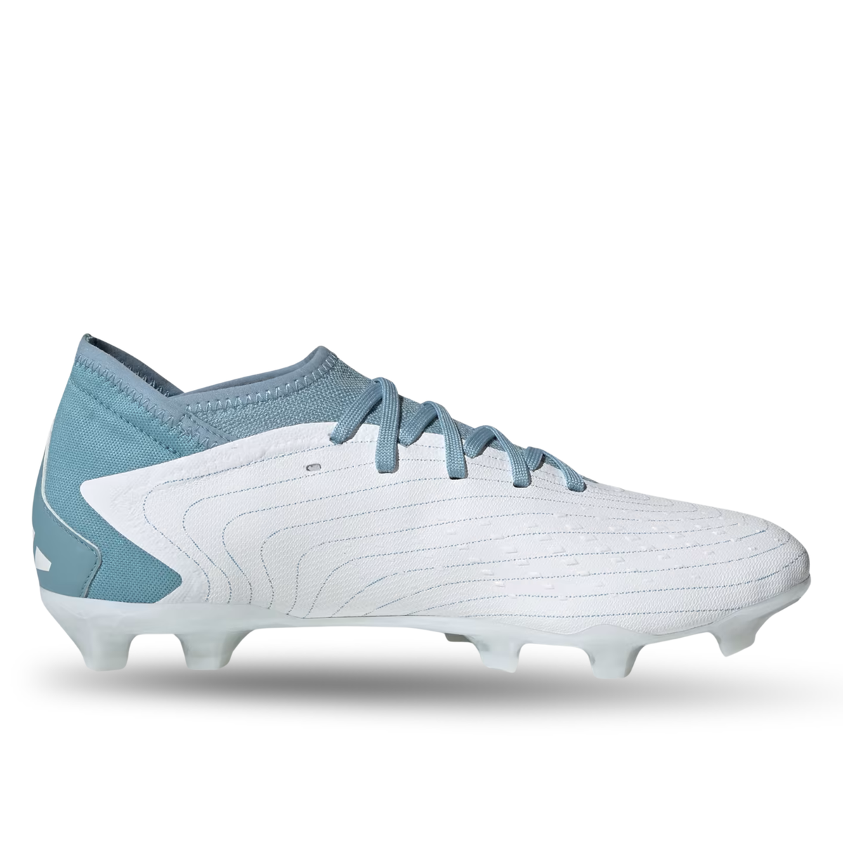 adidas Predator Accuracy.3 Firm Ground Soccer Cleats (White/Grey/Preloved Blue)