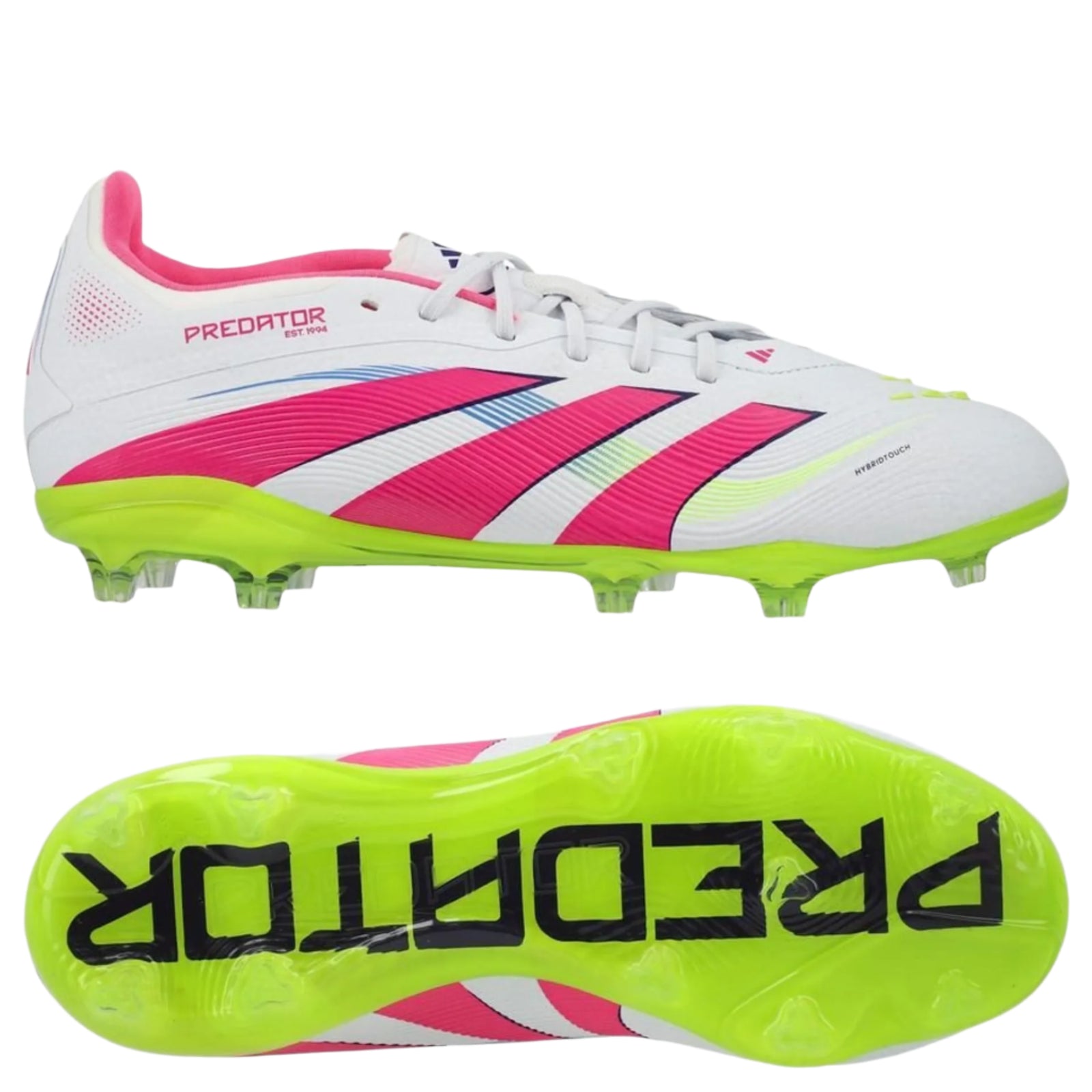 adidas Predator Elite FG J (White/Lucid Pink/Lucid Lemon)
