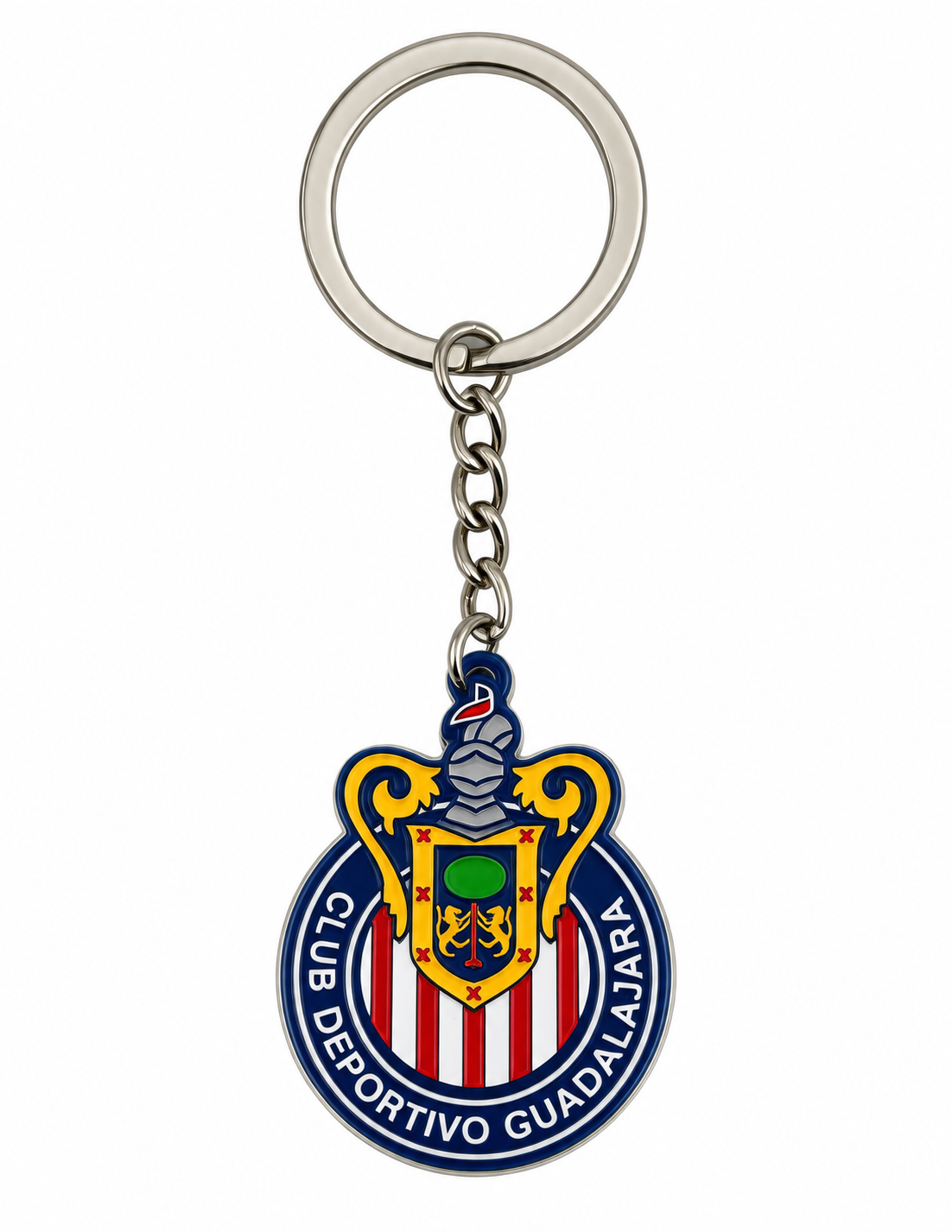 Chivas Club Deportivo Guadalajara Double Sided Metal Crest Keychain