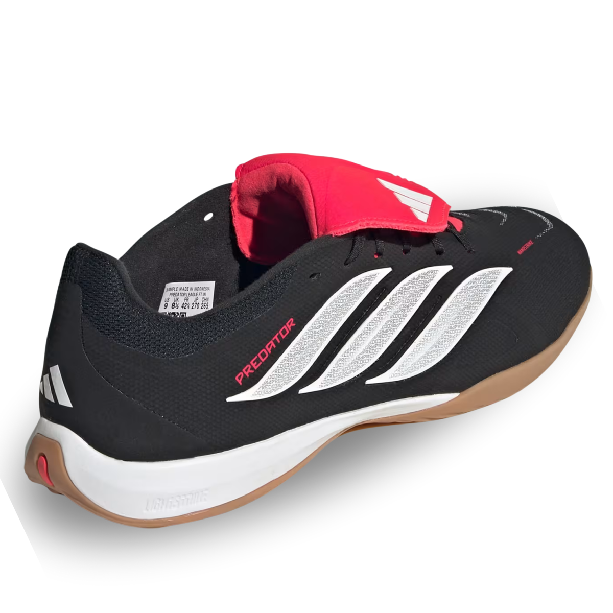 adidas Predator League FT Indoor Soccer Shoes (Black/White/Lucid Red)