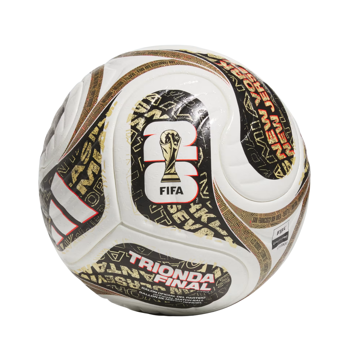 adidas FIFA World Cup 2026 Trionda Finals Pro Official Match Ball (White/Gold/Black)