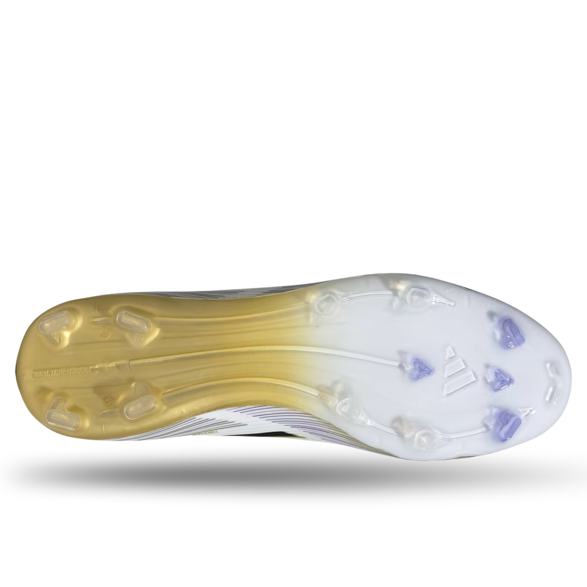 adidas F50 League Laceless FG Soccer Cleats (White/Black/Gold Metallic)