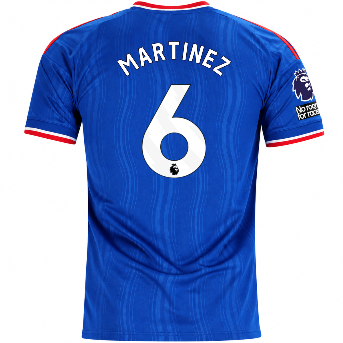 adidas Mens Manchester United Lisandro Martínez Away Jersey w/ EPL + No Room For Racism Patches 26/27 (Blue)