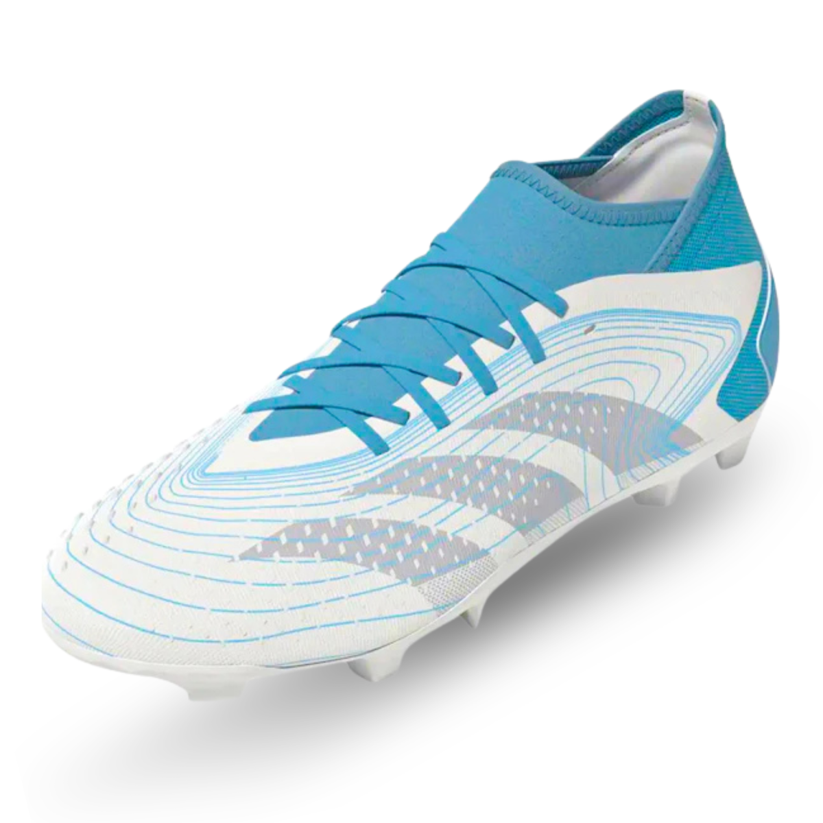 adidas Predator Accuracy.3 Firm Ground Soccer Cleats (White/Grey/Preloved Blue)