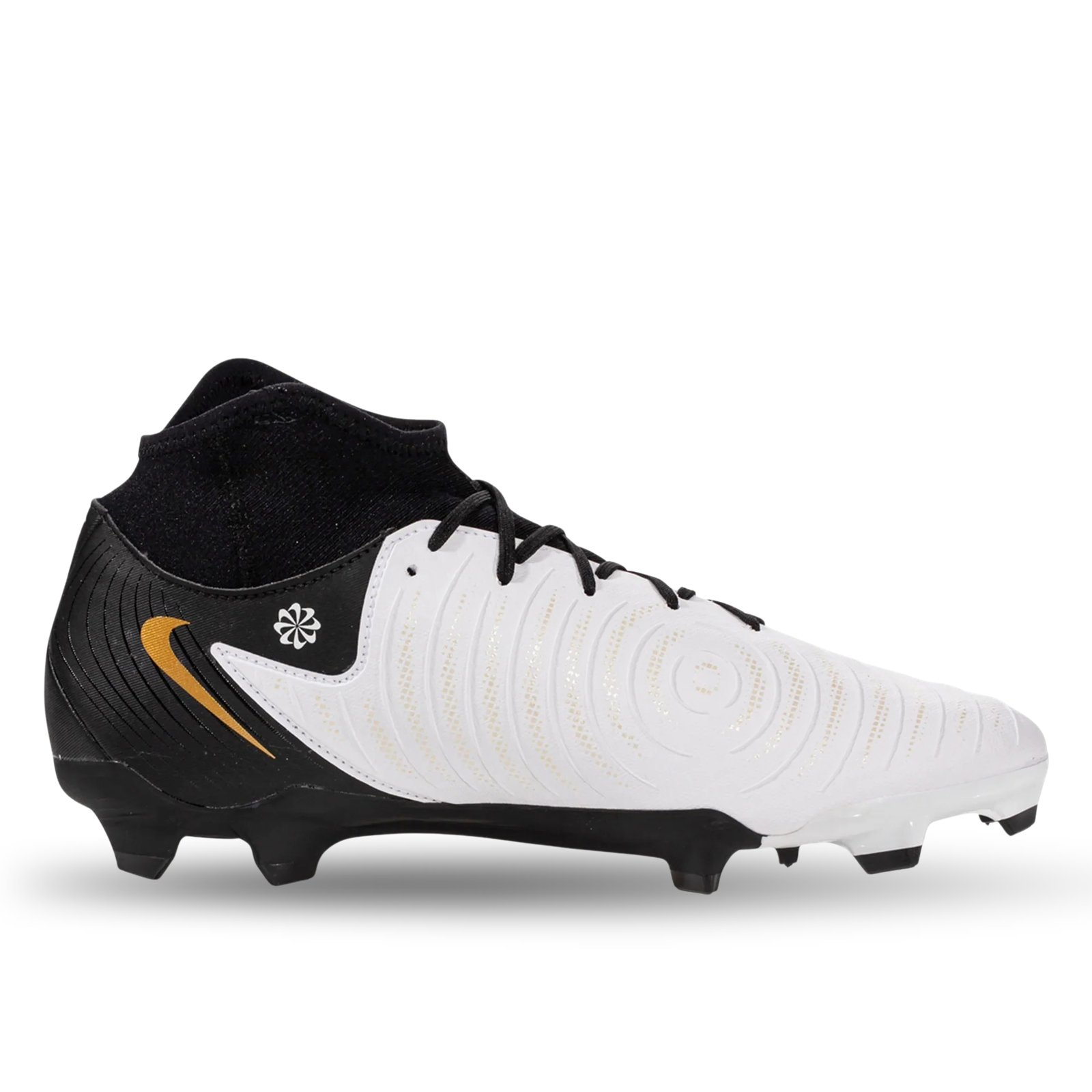 Nike Phantom Luna II Academy FG/MG Soccer Cleats (White/Black-Metallic Gold Coin)