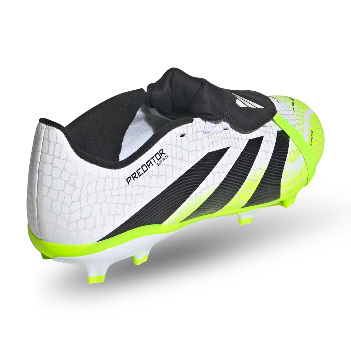 adidas Jr. Predator League FT FG/MG Soccer Cleats (White/Lucid Lemon)
