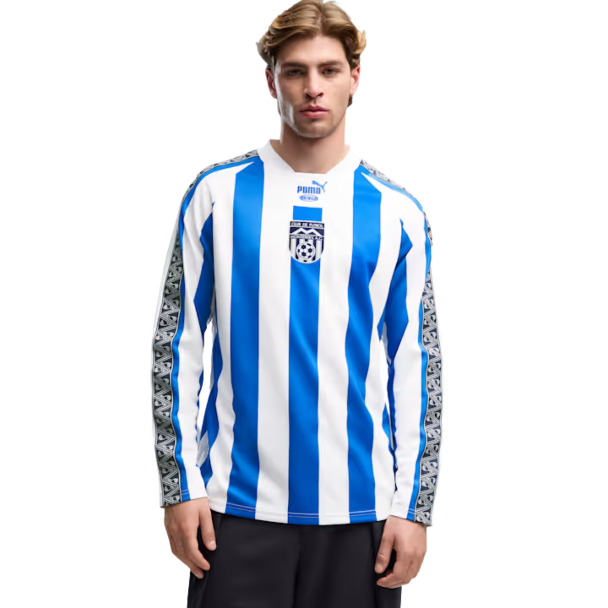 Puma Mens Monterrey King Retro Long Sleeve Jersey 26/27 (Mountain Blue/PUMA White)
