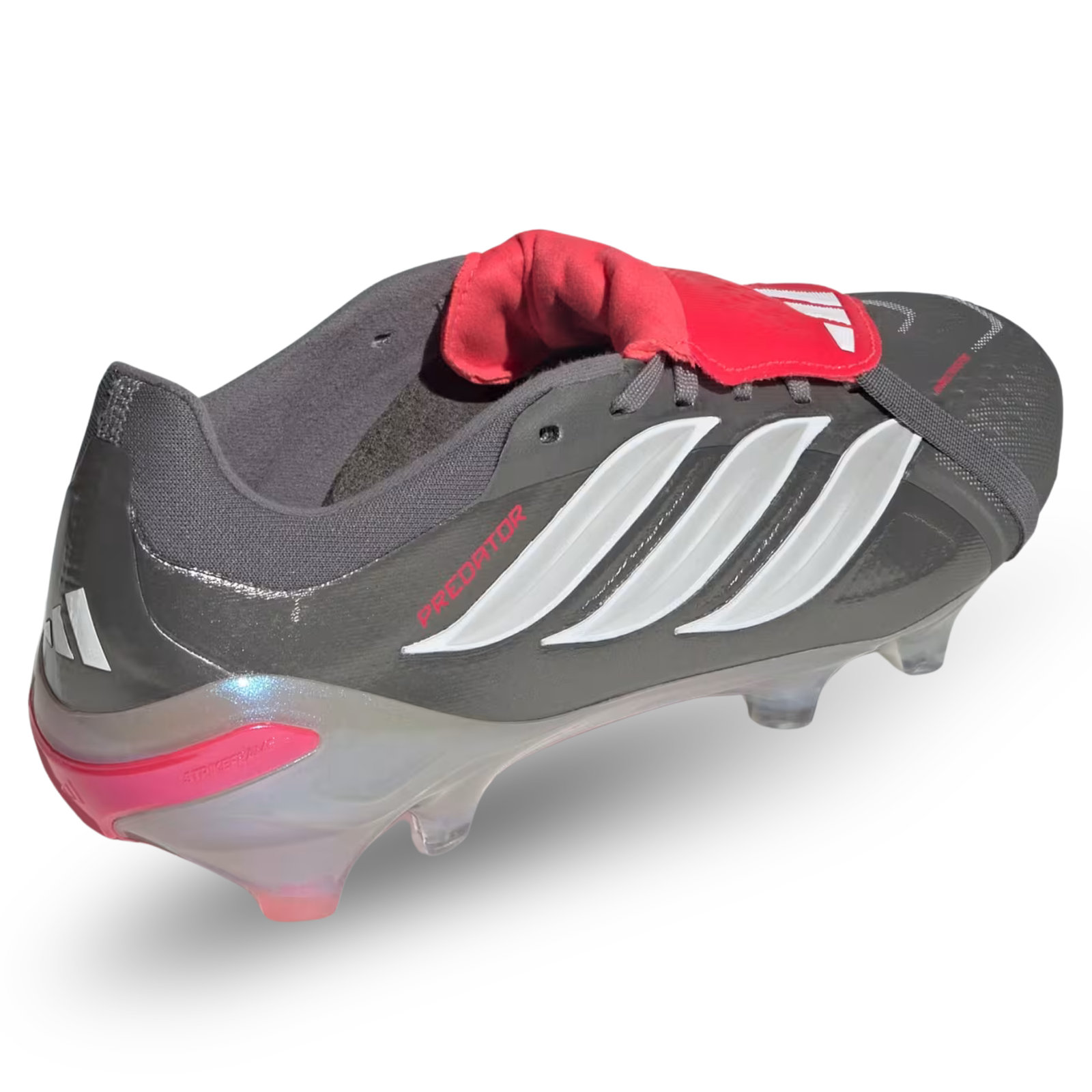 adidas Predator Pro FT Fold Tongue FG Soccer Cleats (Iron Metallic/Zero Metallic/Lucid Red)