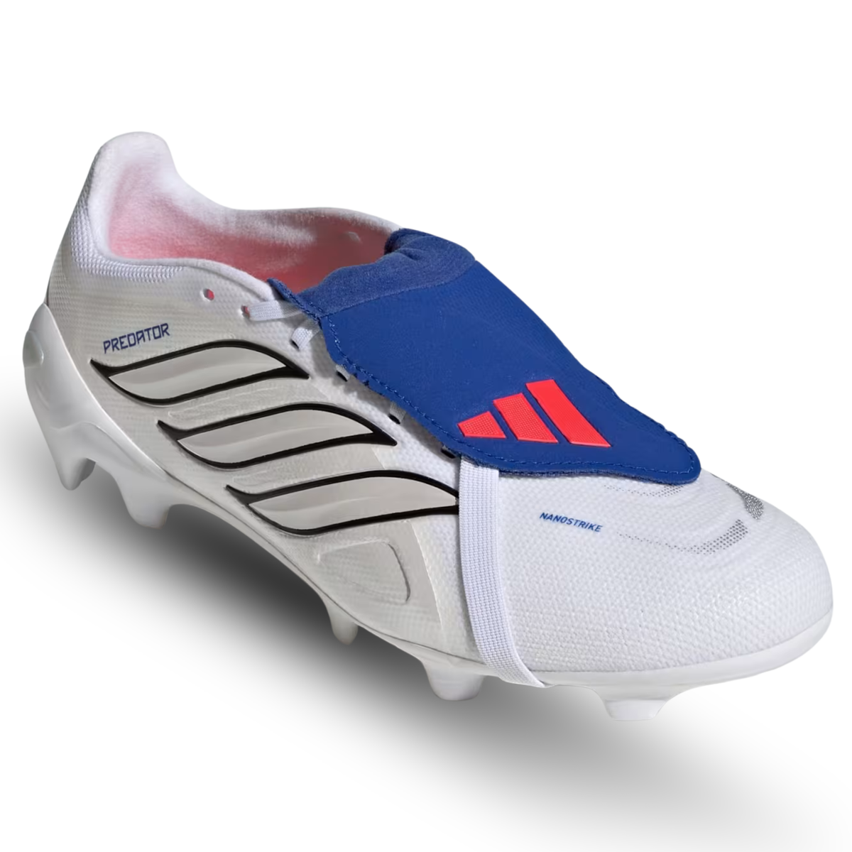 adidas Predator League FT Firm Ground Soccer Cleats (White/Zero Metallic/Royal Blue)