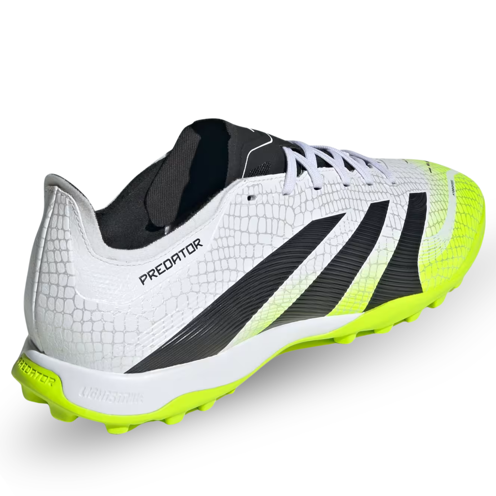 adidas Predator League Turf Soccer Shoes (White/Black/Lucid Lemon)