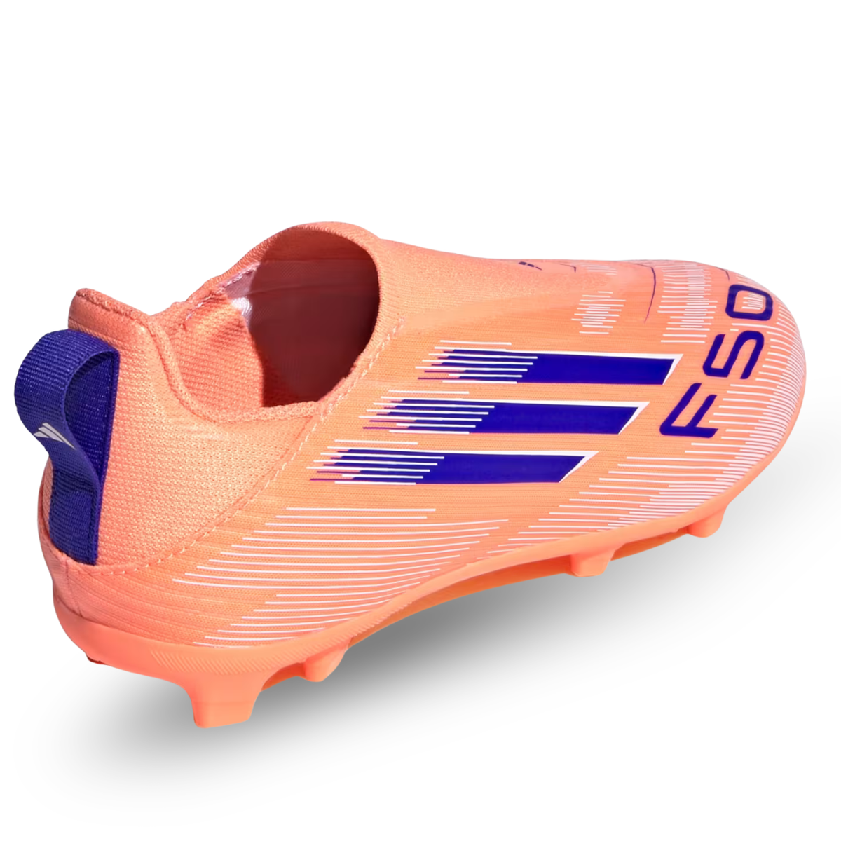 adidas Youth F50 League Laceless FG/MG Junior Soccer Cleats (Orange/Lucid Blue/White)