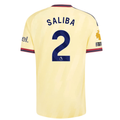 adidas Mens Arsenal William Saliba Authentic Third Jersey w/ EPL + No Room For Racism 26/27 (Yellow)
